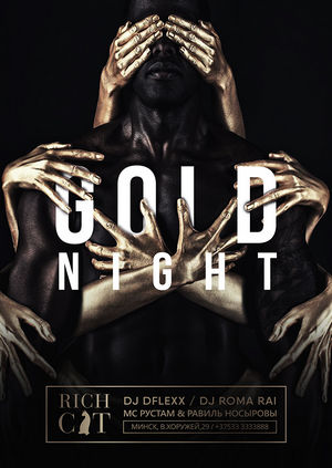 GOLD NIGHT - club poster